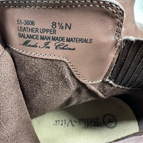 New Bella Vita Dora Brown Leather Block Heel Ankle Bootie  #1225. - Picture 10 of 14